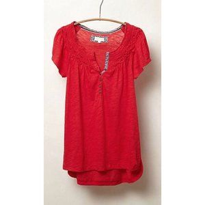 MEADOW RUE Red Cap Sleeve Stretch Cotton